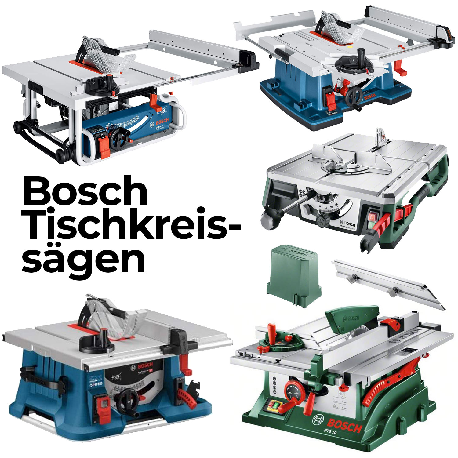 Bosch Tischkreissägen Vergleich GTS 10 XC, 635-216, PTS 10 T
